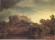 Rembrandt Peale Landscape with a Castle (mk05) oil painting on canvas